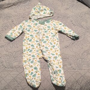 Chick Pea Green and Yellow Patterned Footie